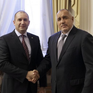 Президентът на България Румен Радев и министър председателят Бойко Борисов са